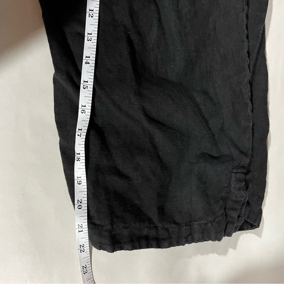 CUT LOOSE ~ Black High Waist Linen Pants with Elastic Stretch Waist Band - Picture 9 of 9